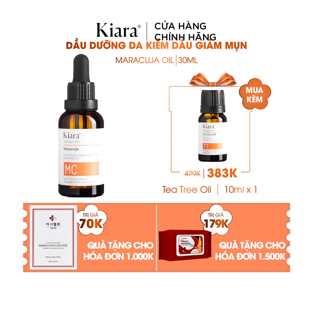 Dầu Dưỡng Ẩm Giảm Mụn Kiềm Dầu Kiara Maracuja Oil 30ml