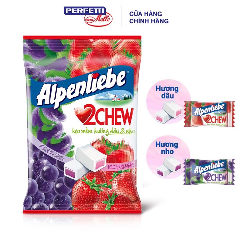 Kẹo Mềm Alpenliebe 2Chew Dâu Nho 87g