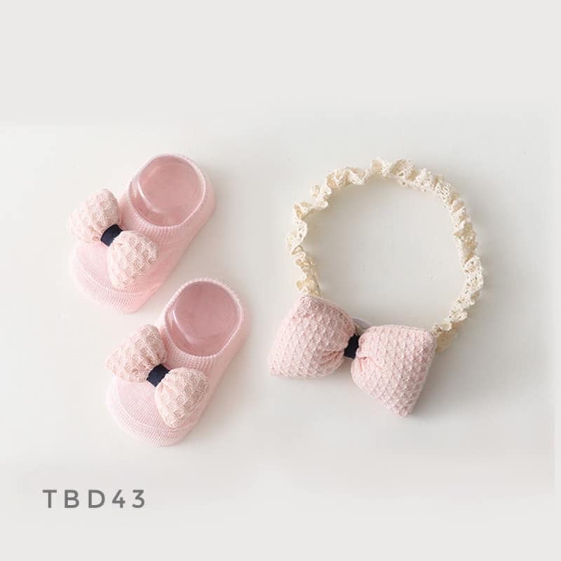 Set tất cổ ngắn + băng đô TBD43 cho bé 0-1 tuổi