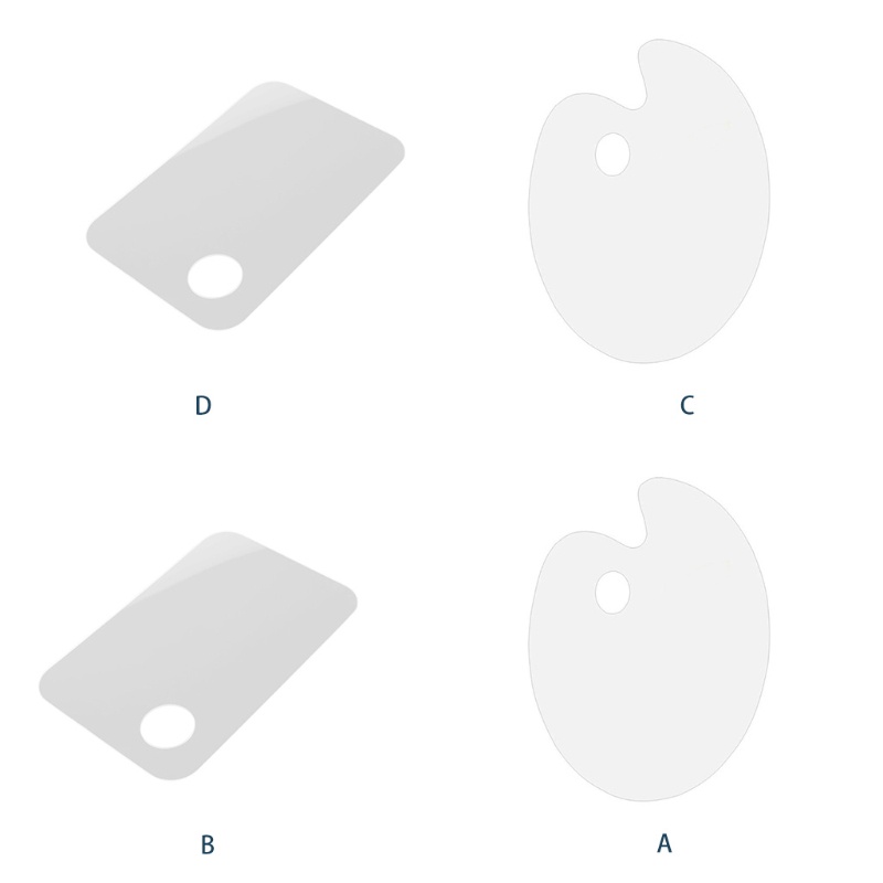 Bảng Pha Màu Acrylic Trong Suốt Hình Chữ Nhật / Oval Dùng Vẽ Tranh Màu Nước DIY Cho Bé