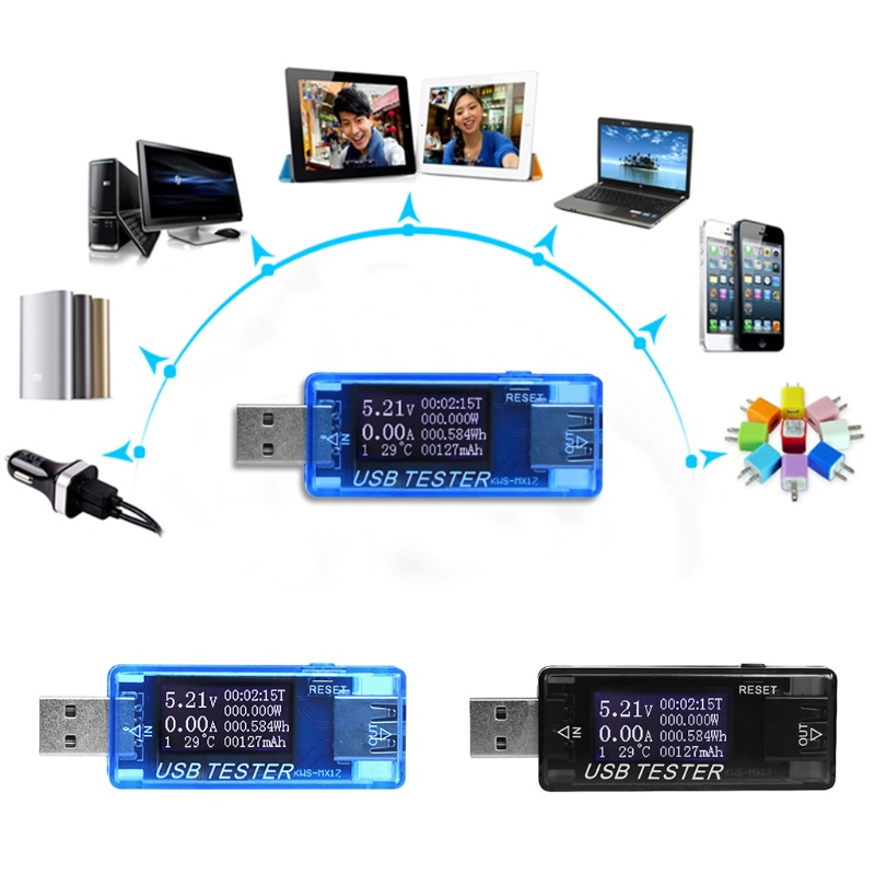 Thiết Bị Đo Dung Lượng Pin Sạc Dự Phòng 8 Trong 1 Màn Hình Lcd Usb