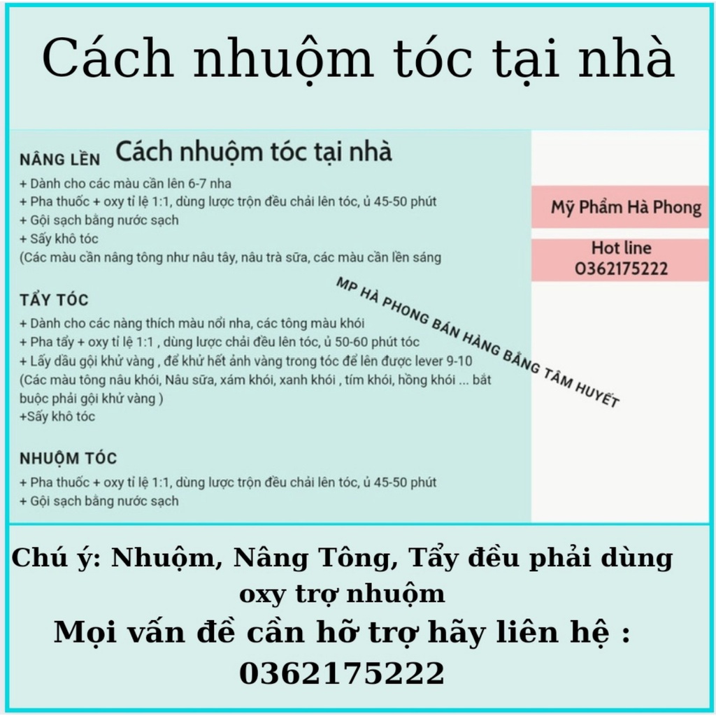 [ Combo Nâu Sữa ] Combo Thuốc Nhuộm Tóc Màu Nâu Sữa Tặng Oxy Trợ Nhuộm, Siêu Xinh Cần Phải Tẩy Tóc Và Gội Khử.