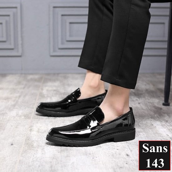 Giày lười nam da bò thật Sans143 công sở loafer mọi size cỡ 38 39 40 41 42 43