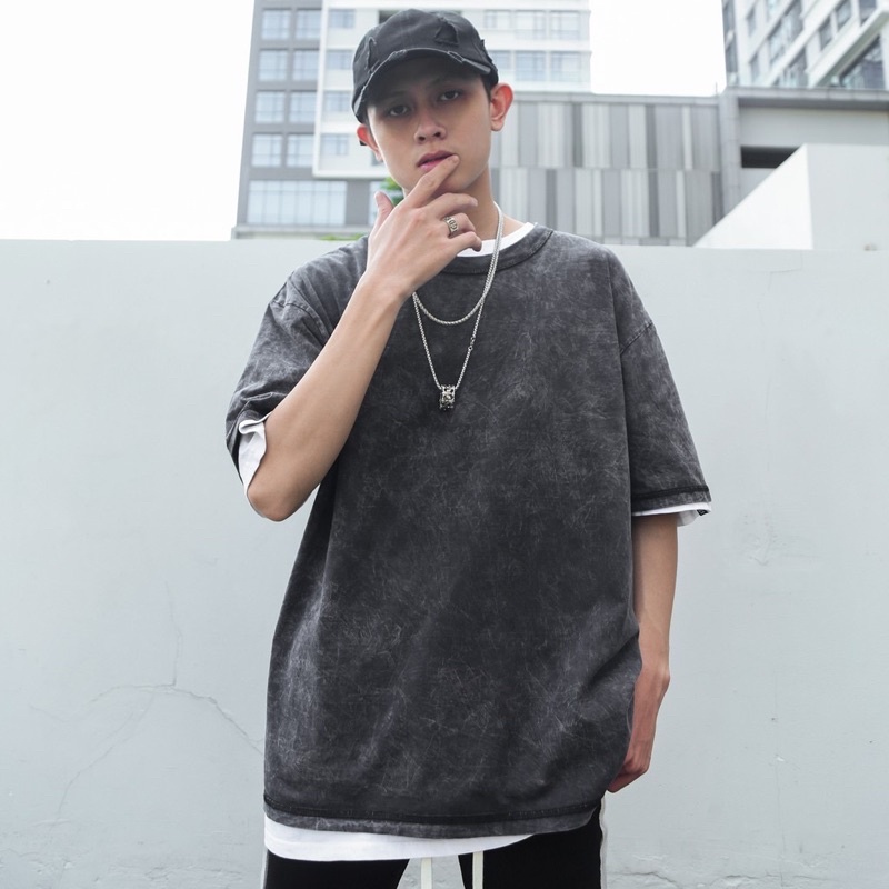 Áo Thun Tay Lỡ Unisex WASH Xám TRƠN /Nam nữ unisex/FREESHIP 99K ❤️ Jaystoree