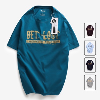 Áo thun nam tay ngắn cổ tròn cotton cao cấp kingmen get lost ct03