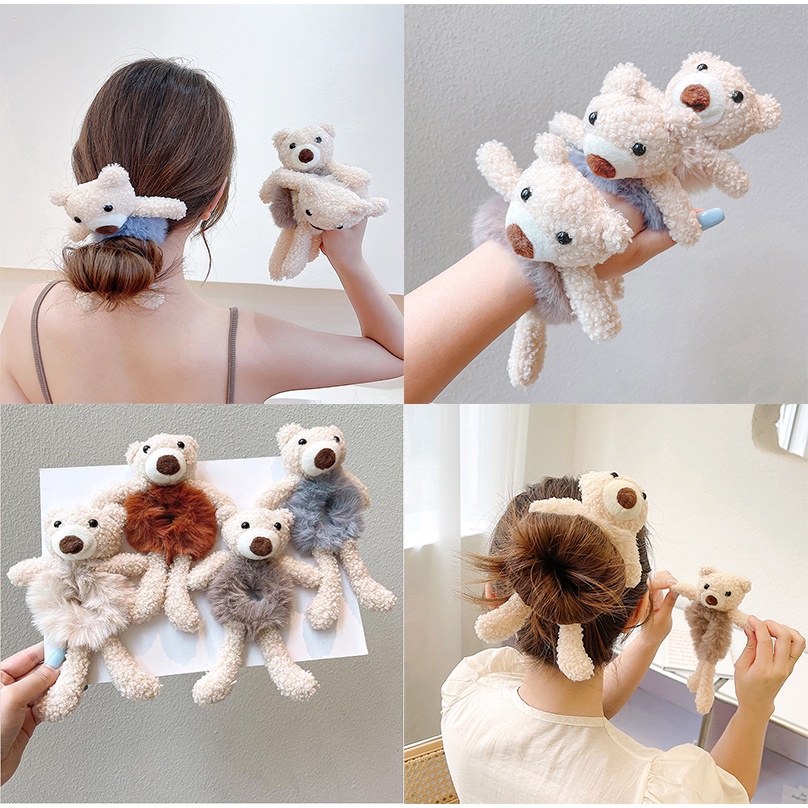 Dây buộc tóc hình gấu bông dễ thương cho nữ