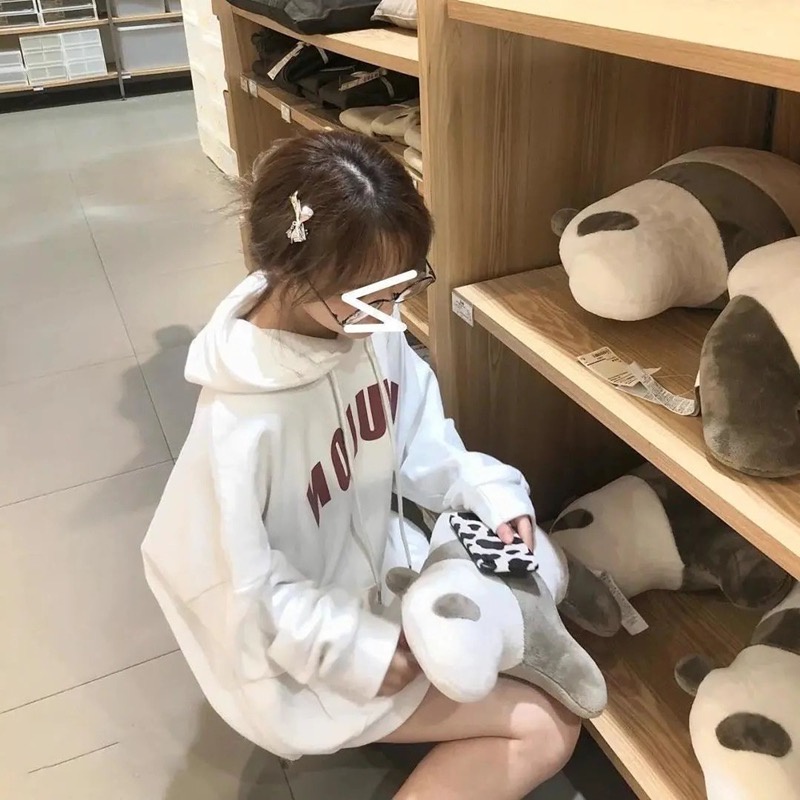 NRVP Áo Hoodie Nữ Tay Dài Dáng Rộng Thời Trang Phong Cách Hàn Quốc