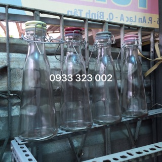 Chai thủy tinh 500ml nắp cài