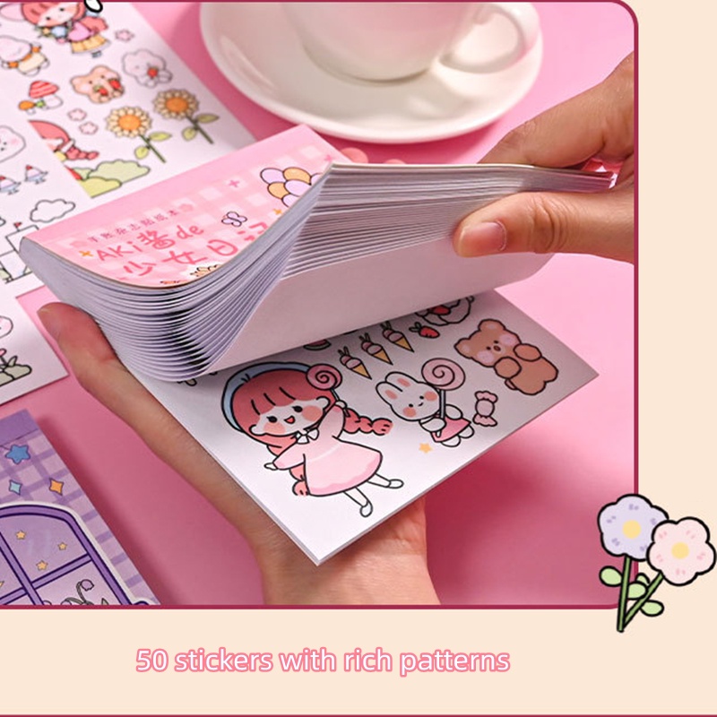 Bộ sticker Dán Trang Trí Sổ Tay diy Dành Cho Bé Gái