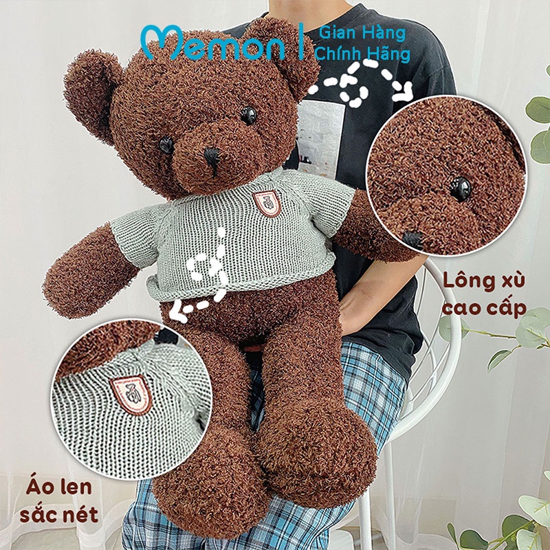 Gấu Bông Teddy Head Tales Nhồi Gòn Cao Cấp Memon