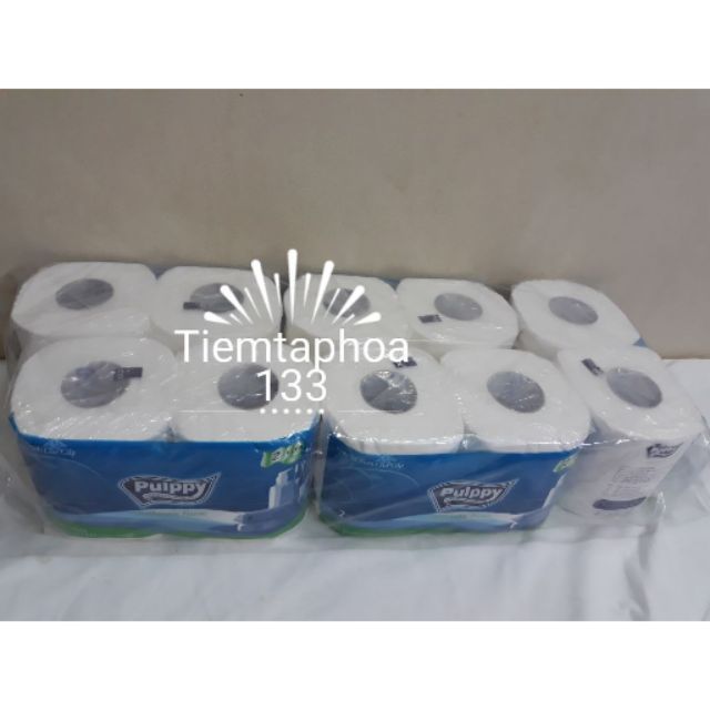 HCM-Lốc Giấy vệ sinh Pulppy, giấy cuộn 2 lớp 10 cuộn