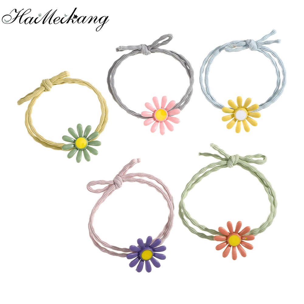 Bộ 10 dây buộc tóc HAIMEIKANG hình hoa cúc dễ thương thời trang cho nữ