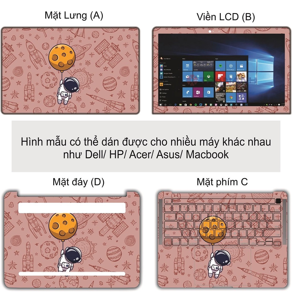 Miếng Dán Decal Laptop - Dán cho Dell, Hp, Asus, Lenovo, Acer, MSI, Surface,Vaio, Macbook 12 15 16 14inch MD 45 LUXSKEEN