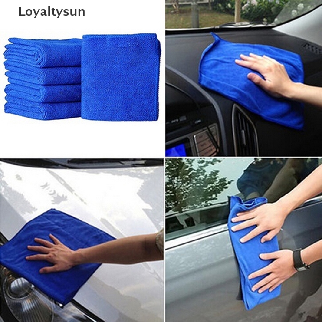 Set 5 khăn lau xe hơi vải sợi nhỏ mềm mại màu xanh dương