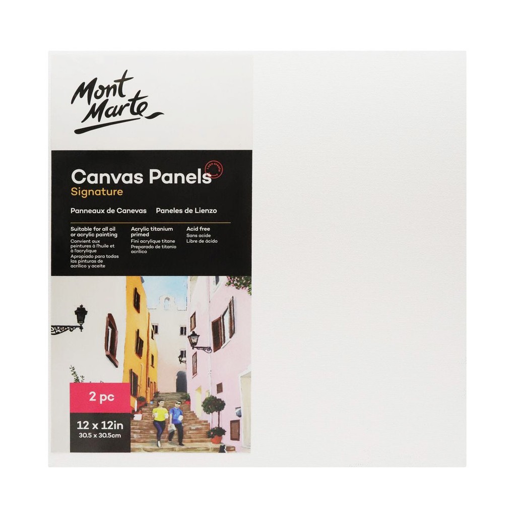 Bộ 2 Tấm Canvas Panels 30.5x30.5cm Mont Marte - CMPL3030 - Canvas Vẽ Tranh, Toan Vẽ Tranh