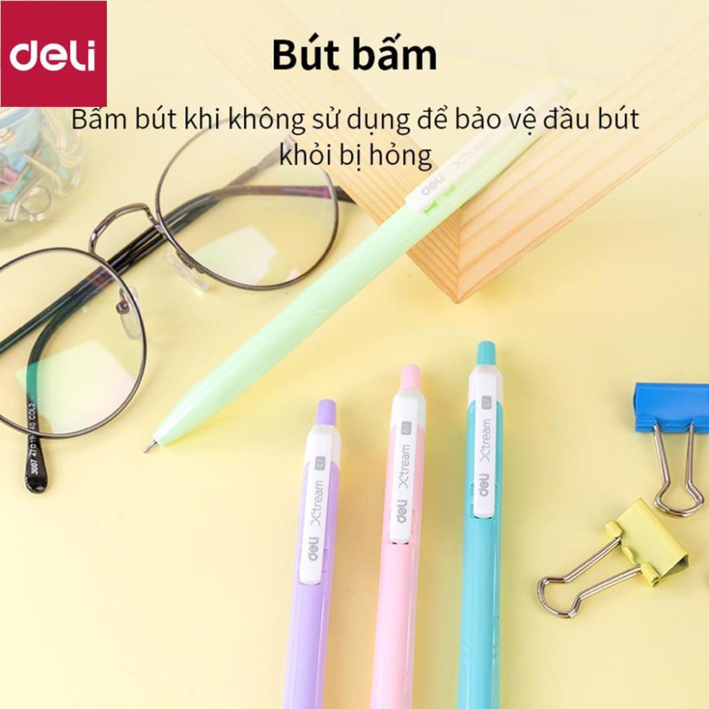 Bút bi dầu Deli - 0.7mm đầu bấm - 50 chiếc/hộp - EQ03336/EQ03236/EQ02836 [Deli]
