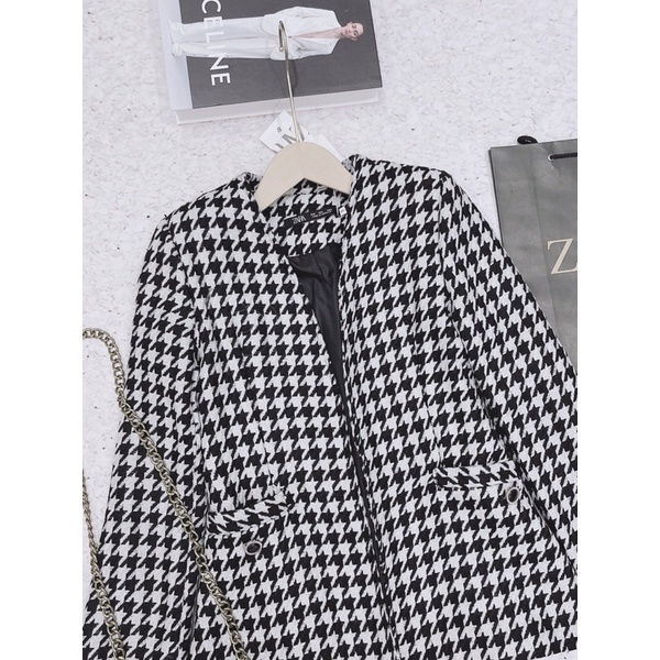 [FREESHIP - HÀNG LOẠI 1] ÁO VEST ZÍC ZẮC GHI ĐEN BLAZER HOT HIT