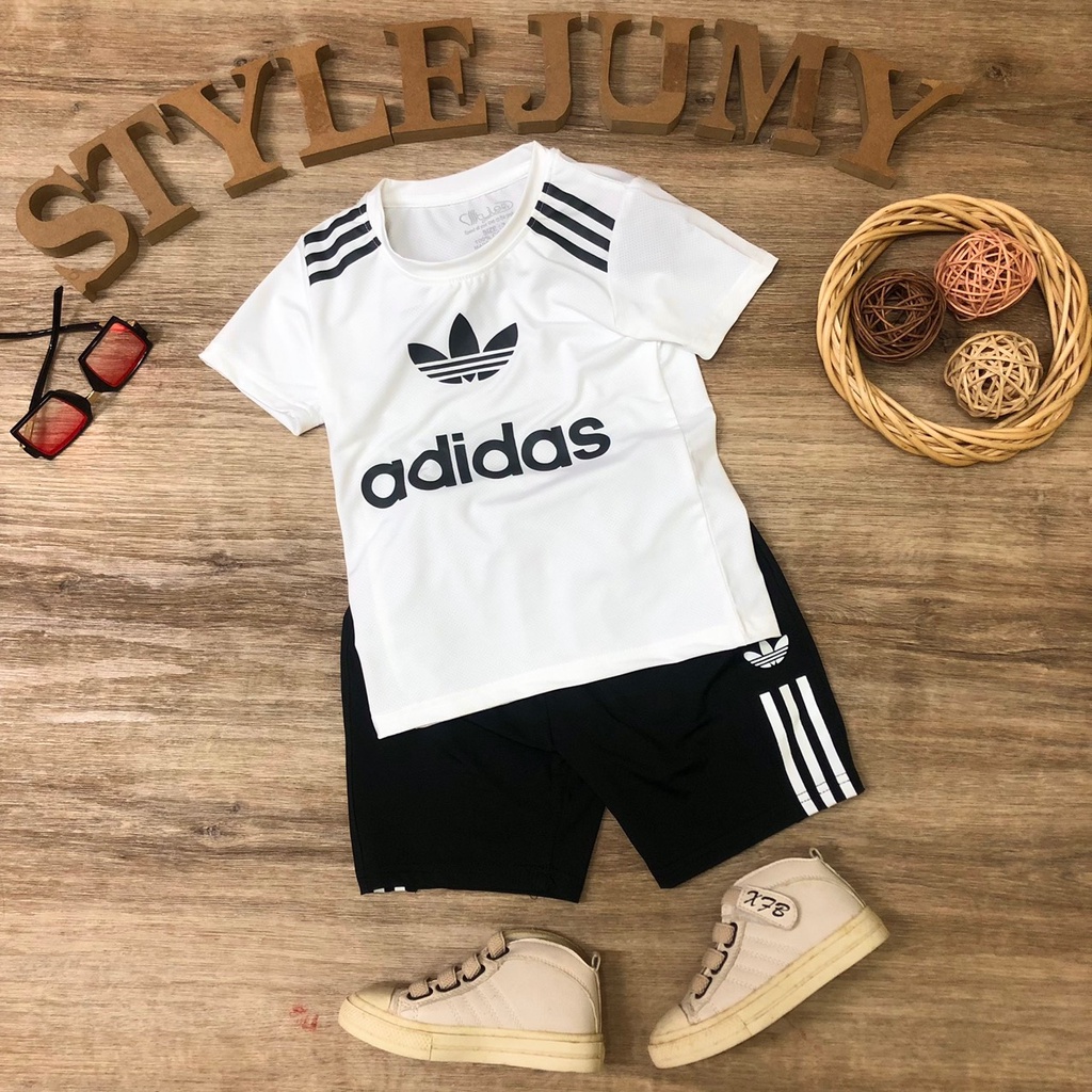 Size 11-xxl (37-75KG) Bộ quần áo thể thao ngắn tay cho bé trai chất vải lỗ thông hơi cao cấp in chữ A di das