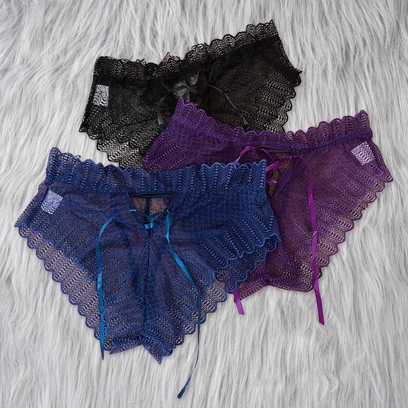 Quần lót ECMLN dây rút nhìn thấu mềm mại thoáng khí cho nữ