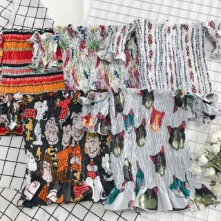 Áo trễ vai nhún ngực