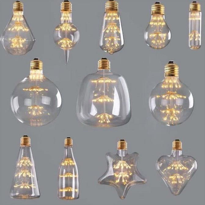 Bộ 2 bóng đèn led trang trí pháo hoa hình G80, đèn trang trí độc đáo