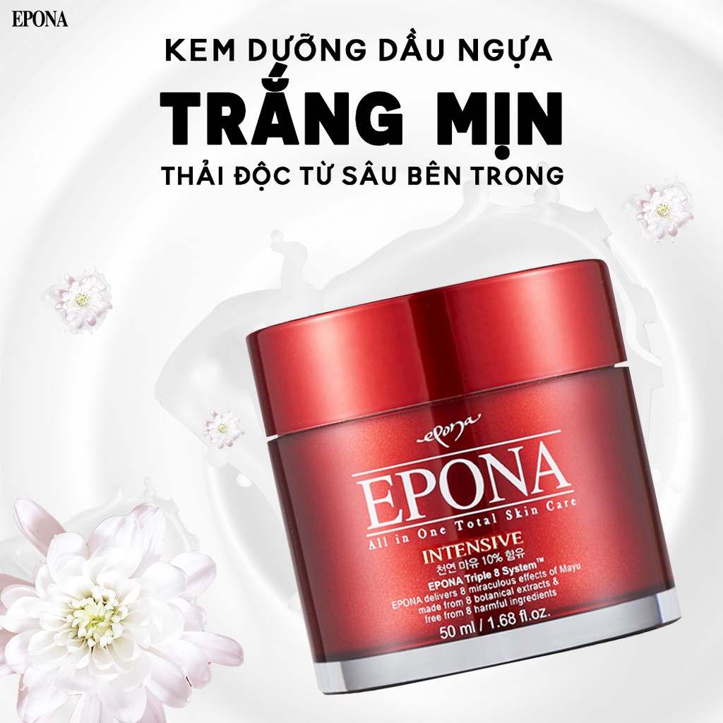 Epona Kem Dưỡng Từ Dầu Ngựa Dưỡng Sáng Da, Ngừa Lão Hóa All-In-One Total Skin Care Intensive 50ml