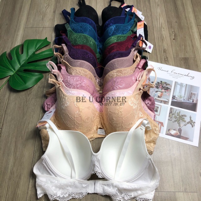 Áo ngực Lovely ren mút ép mỏng, gọng nhựa dẻo không kích ngực - LOVELY 291