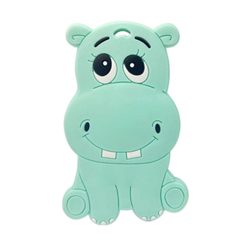 Đồ Chơi Ngậm Nướu Hình Hà Mã Hoạt Hình Bằng Silicon Dễ Thương Cho Bé