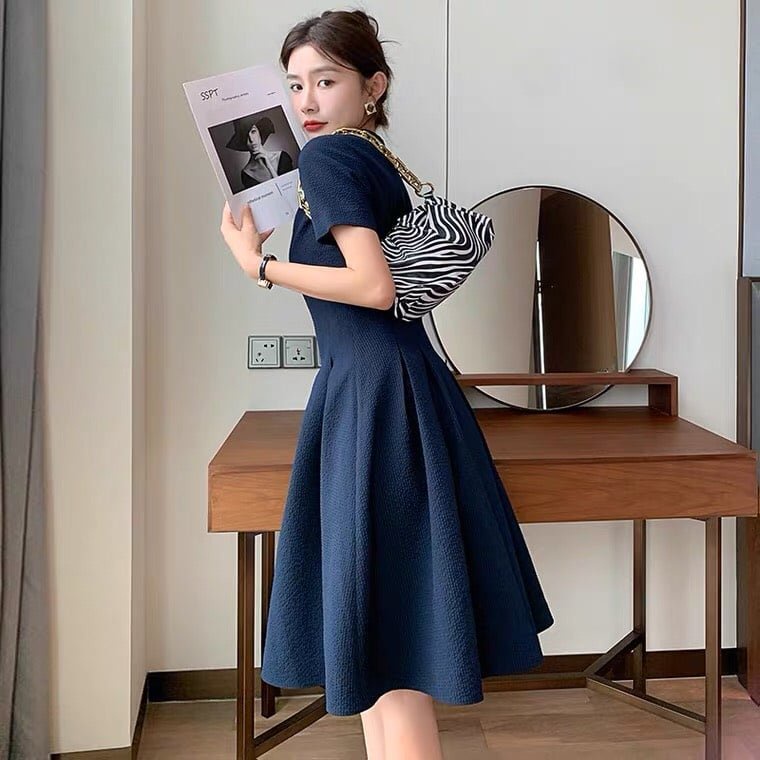 Đầm Công Sở, Dự Tiệc Form Dài Chất xốp Hàn nhập khẩu Sang Trọng – Thanh Lịch