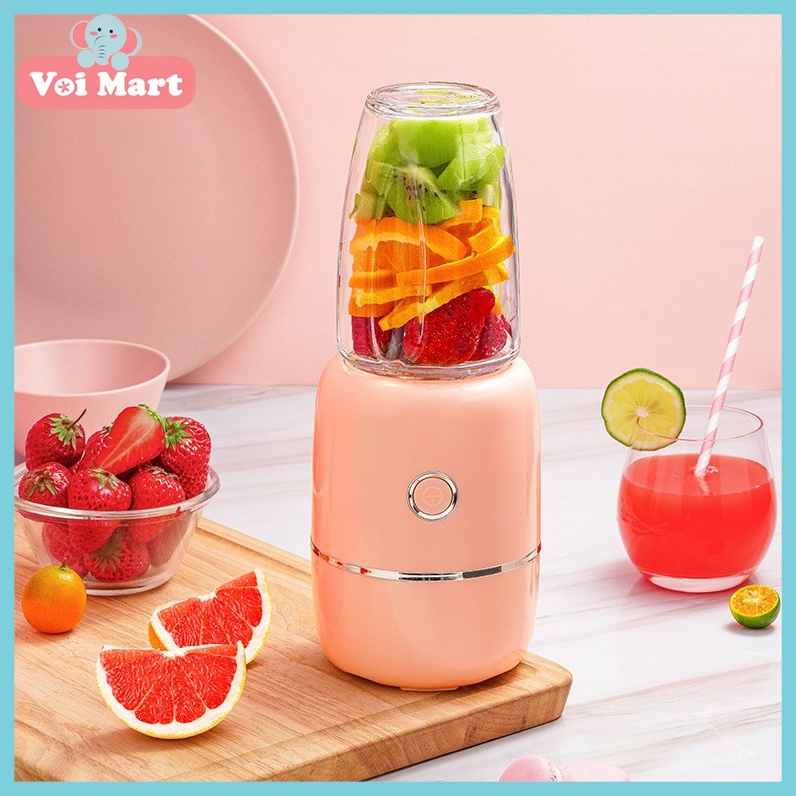 🍑NÂNG CẤP 6 LƯỠI🍑 Máy Xay Đa Năng 3 Cối Thủy Tinh Xay Đồ Ăn Dặm Cho Bé Và Gia Đình Siêu Tiện Lợi