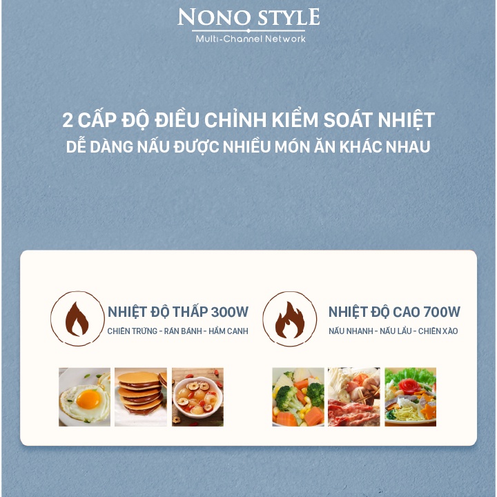 Nồi lẩu điện đa năng mini NONOSTYLE (2L) - BH 12 THÁNG