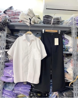 Áo Sơ Mi Trắng Đi Học Unisex( ảnh thật)