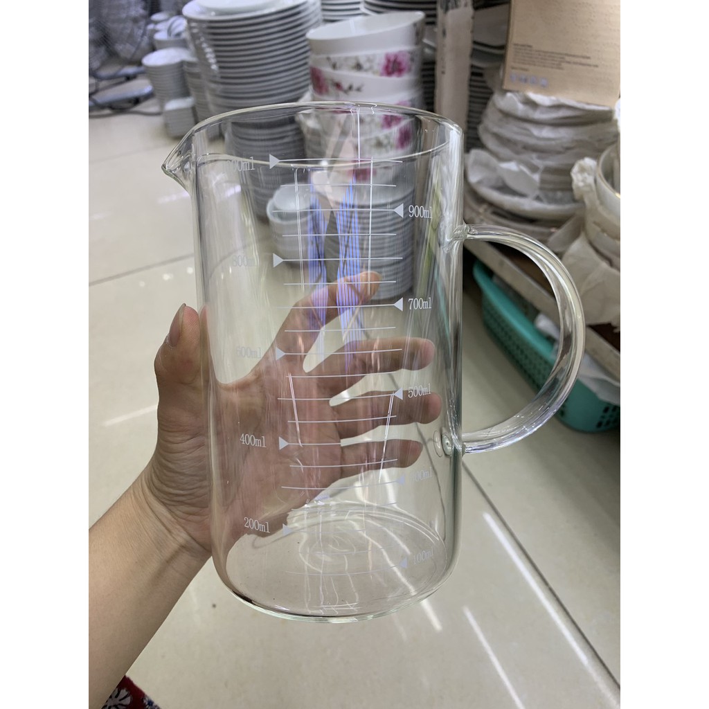 [Mã LIFESPIKE19 giảm 10% đơn 99K] Cốc thủy tinh chia vạch có quai, ca thủy tinh chia dung tích | BigBuy360 - bigbuy360.vn