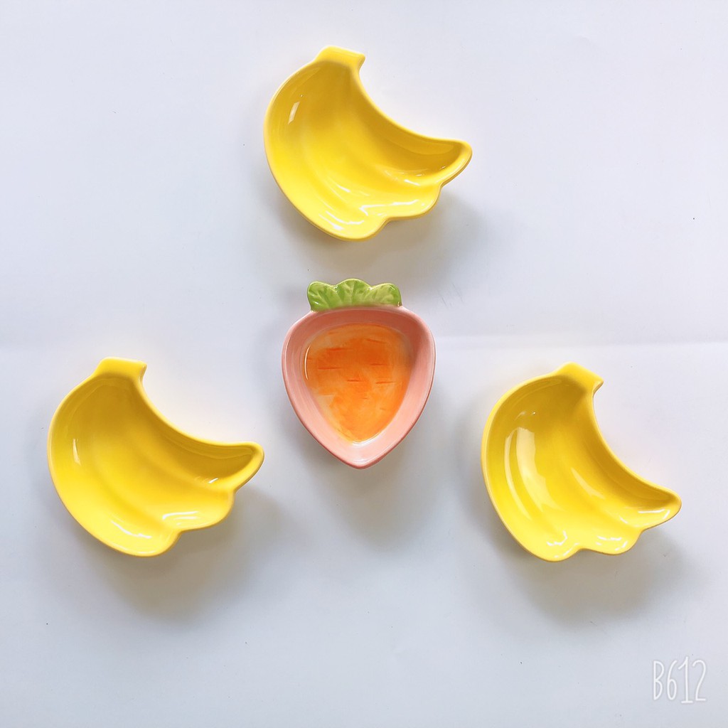 Chén bát ăn dặm gốm sứ cao cấp hình quả chuối dễ thương