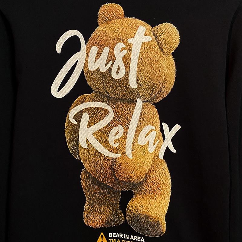 Áo Sweater Nỉ Cổ Tròn In Gấu 5D Siêu Hot Fom Rộng