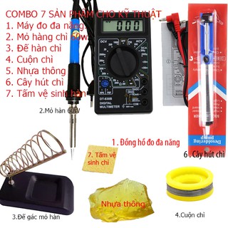 [FREE SHIP => 50K ] Đồng hồ đo vạn nang 830B + 6 món dụng cụ kỹ thuật