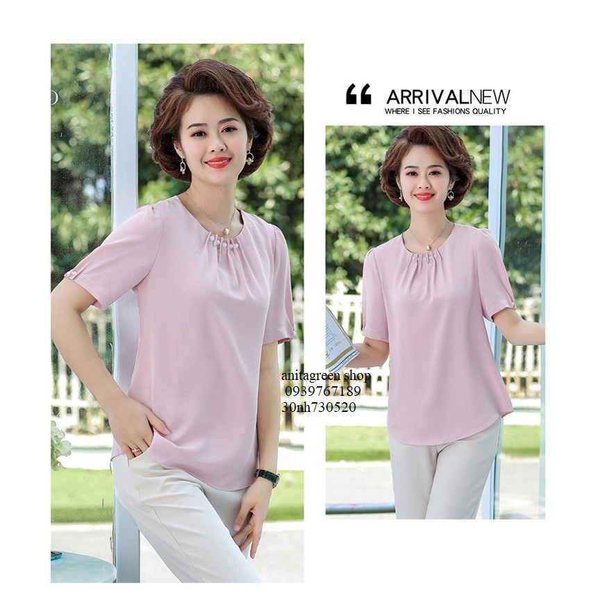 tk73-0520-ÁO KIỂU ĐÍNH NÚT CHUỖI TAY NGẮN (thoi trang big size 05)