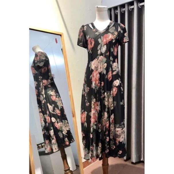 Đầm voan hoa dự tiệc sang trọng | BigBuy360 - bigbuy360.vn