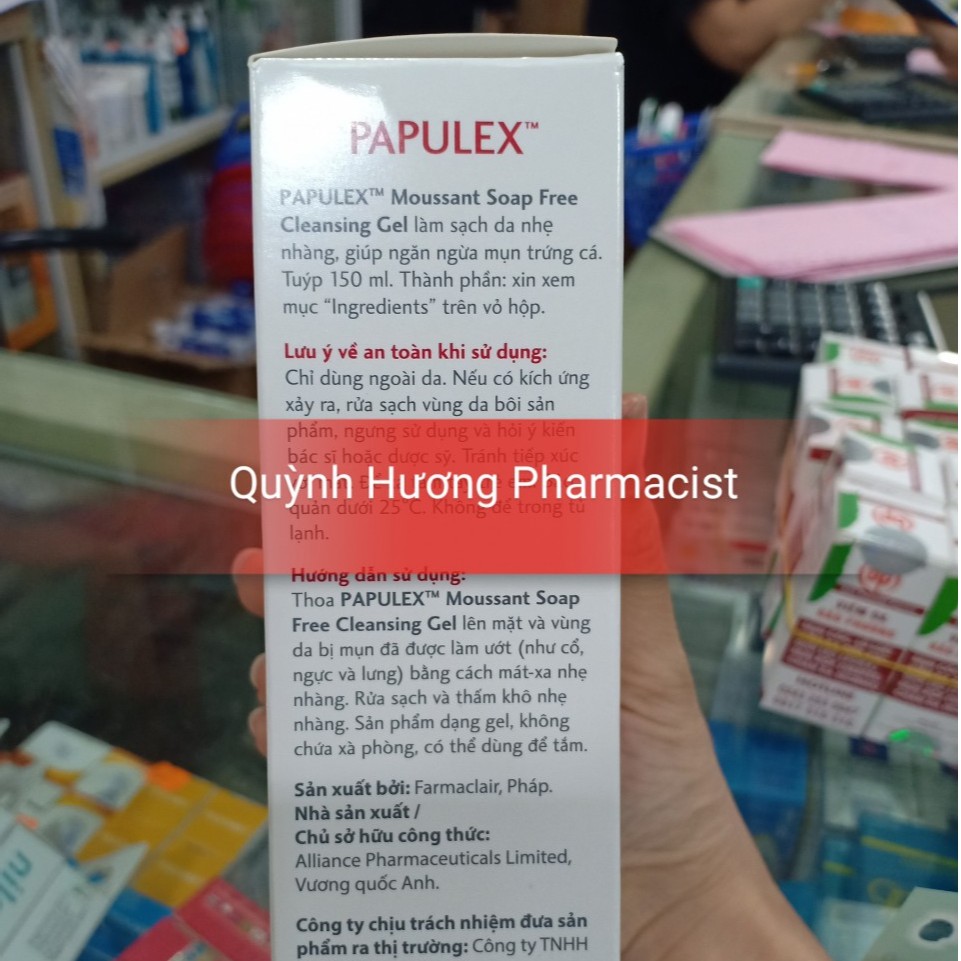 Gel rửa mặt PAPULEX Moussant 150ml ngăn ngừa mụn trứng cá