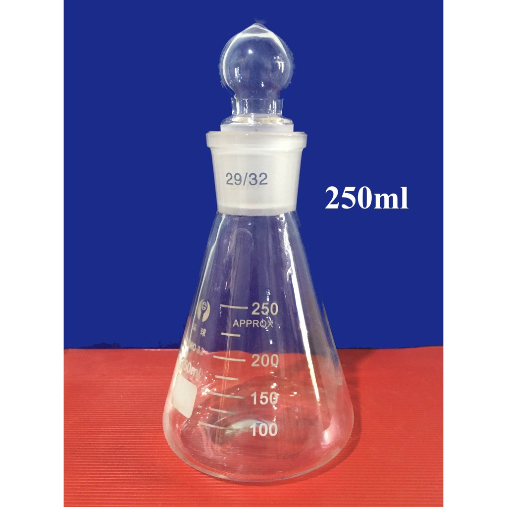 BÌNH TAM GIÁC THỦY TINH CÓ NÚT BORO, dung tích 50 - 1000ml  - DỤNG CỤ THÍ NGHIỆM