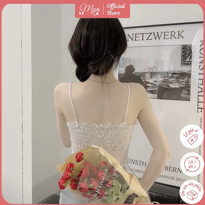 Bra croptop hoa hồng phong cách hàn quốc, có đệm ngực 586