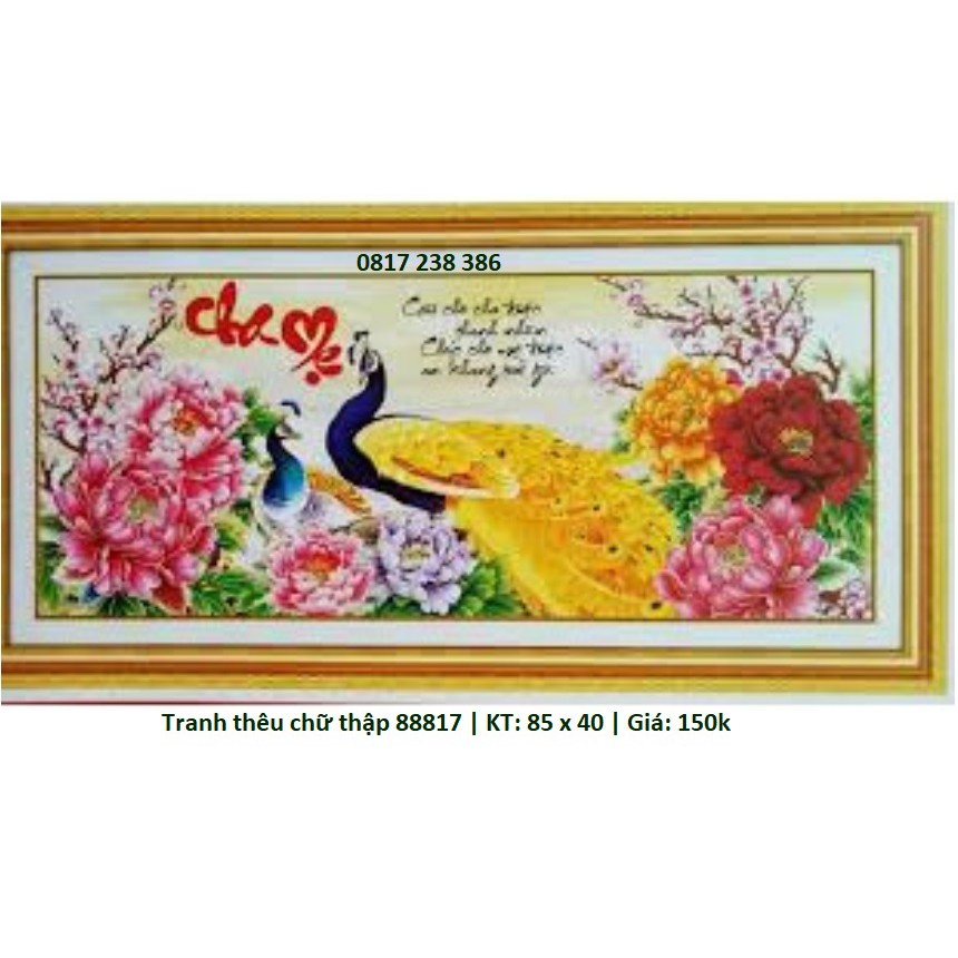 Tranh thêu chữ thập cha mẹ 88817 (85 x 40 cm)