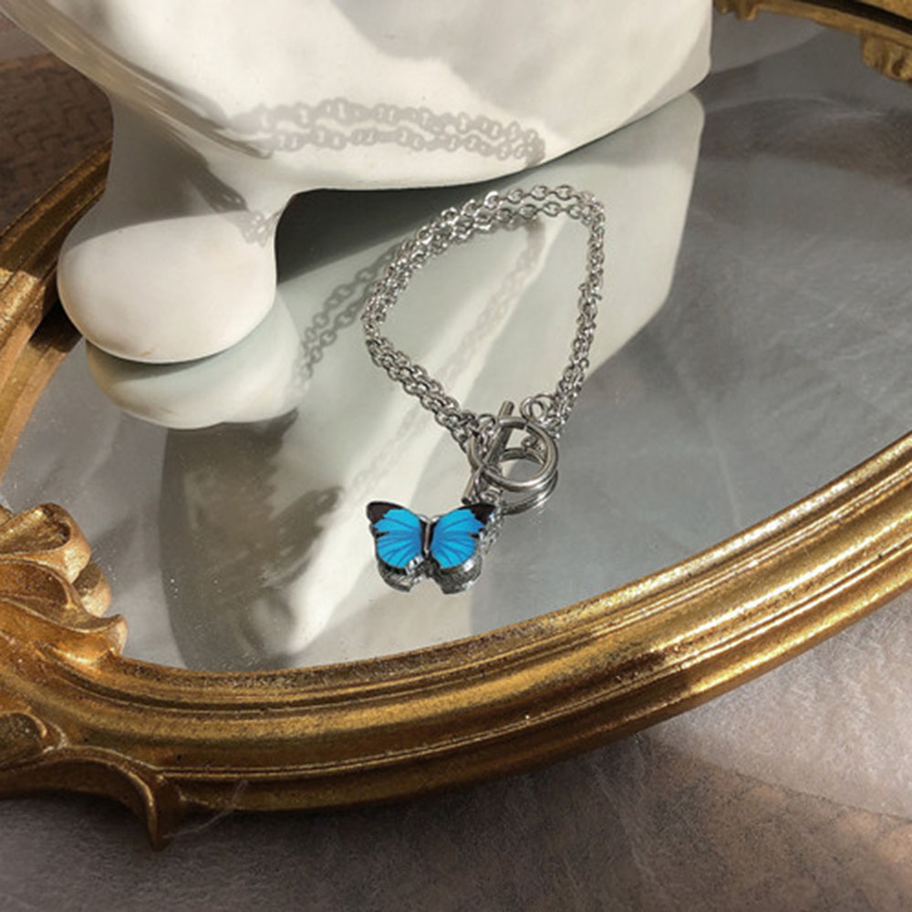 Vòng Tay Hình Bướm Xanh Phong Cách Hàn Quốc Xinh Xắn Cho Nữ