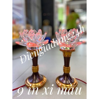 Đèn sen pha lê cao cấp 9 in xi màu