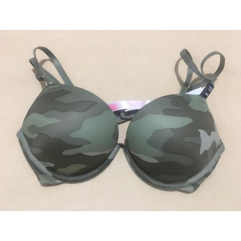 Áo ngực Pink Victoria’s Secret super push-up nâng nhiều cài sau màu xanh size 34A,34B chính hãng