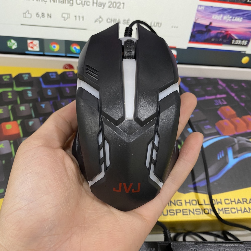 Bộ Bàn Phím Kèm Chuột Gaming G200 Plus JVJ Có Dây, LED Nhiều Màu Phong Cách Hiện Đại, Ấn Tượng - BH 6 Tháng