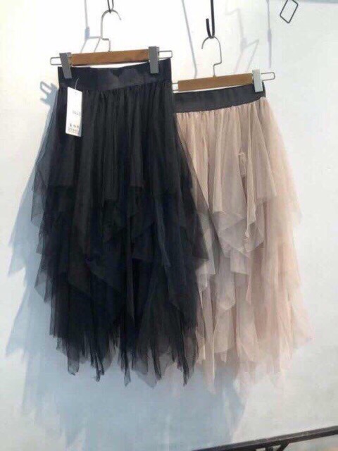 Chân váy voan tầng
