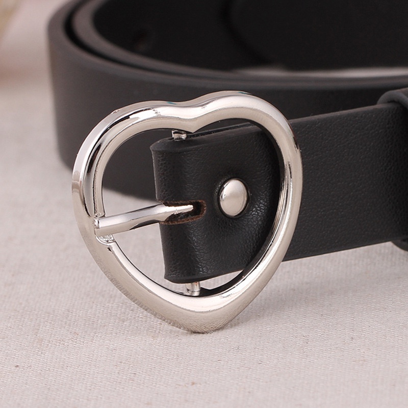 Thắt Lưng Khóa Hình Trái Tim Đơn Giản Phong Cách Hàn Quốc Cổ Điển Dành Cho Nữ