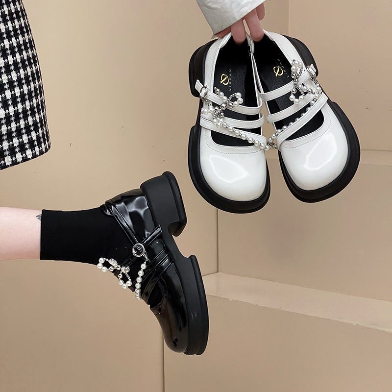 Giày LOLITA Nữ Da Bóng, Da ulzzang phong cách Hàn quốc mary quai cài đế cao cá tính năng động mới hot