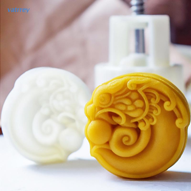 Khuôn Nhựa Làm Bánh Trung Thu DIY 75g Hình Rồng
